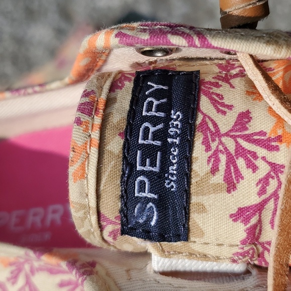 Sperry Classic CVO Sneakers Twig Pattern Tan Purple Orange Sz 9 M - Picture 7 of 13